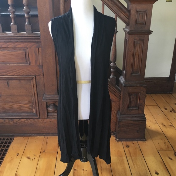 🎉Extra Long Black Vest - Picture 1 of 6